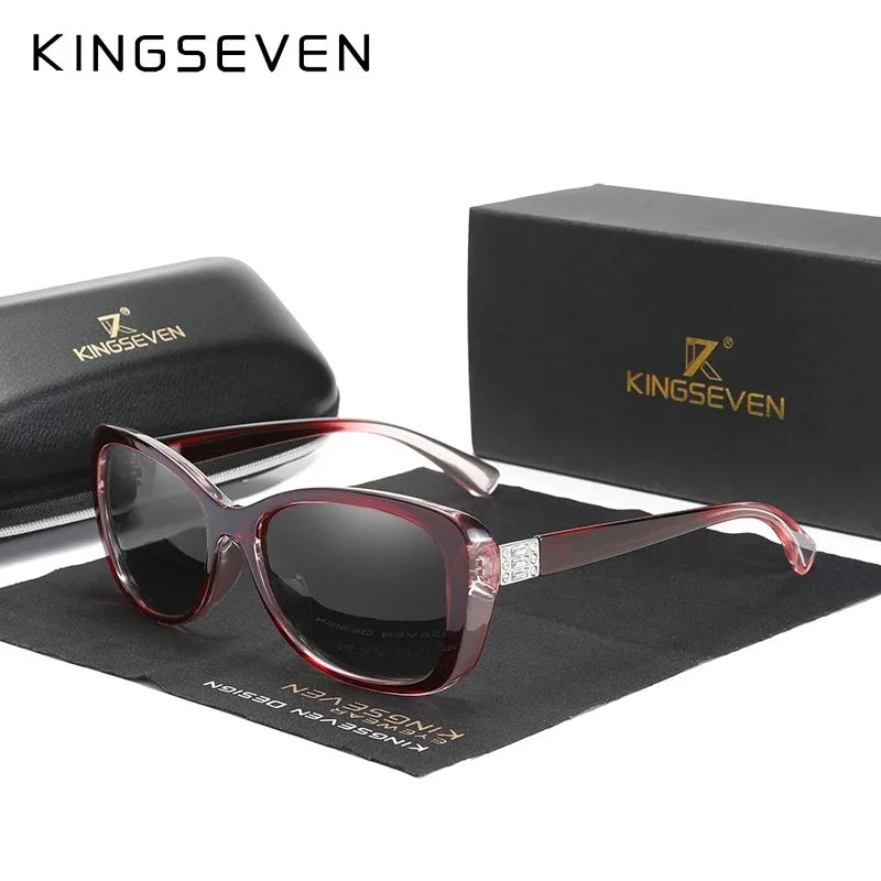 KINGSEVEN Trendy Women's Sunglasses Polarized UV400 Lens Glasses Luxury Casual Ladies Fashion Driving Butterfly Oval Eyewear