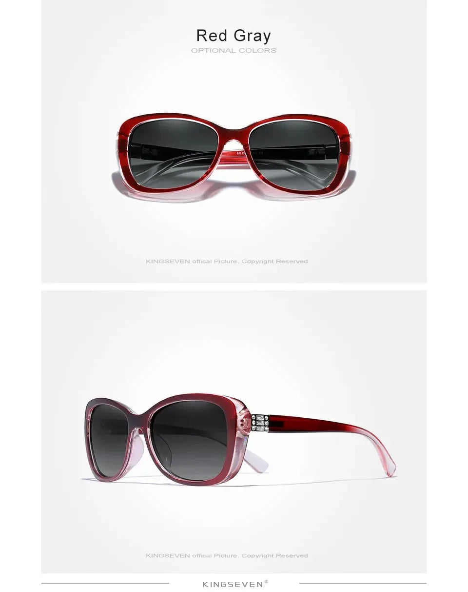 KINGSEVEN Trendy Women's Sunglasses Polarized UV400 Lens Glasses Luxury Casual Ladies Fashion Driving Butterfly Oval Eyewear