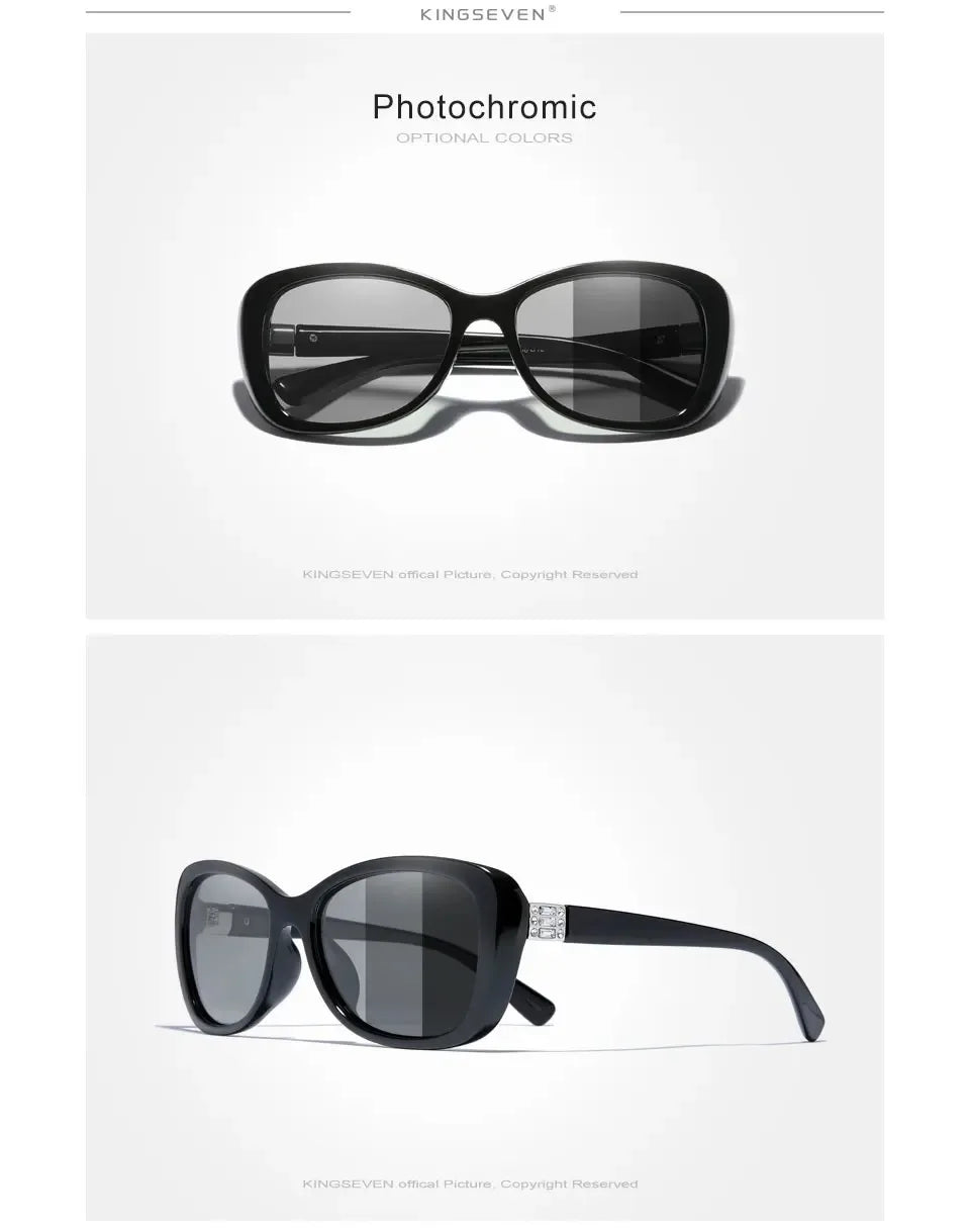 KINGSEVEN Trendy Women's Sunglasses Polarized UV400 Lens Glasses Luxury Casual Ladies Fashion Driving Butterfly Oval Eyewear