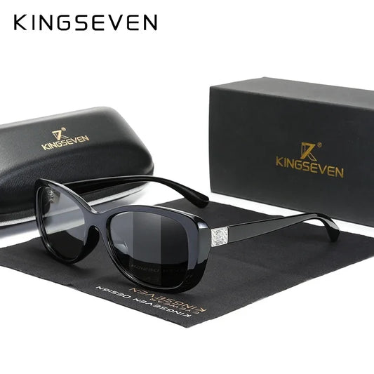 KINGSEVEN Trendy Women's Sunglasses Polarized UV400 Lens Glasses Luxury Casual Ladies Fashion Driving Butterfly Oval Eyewear